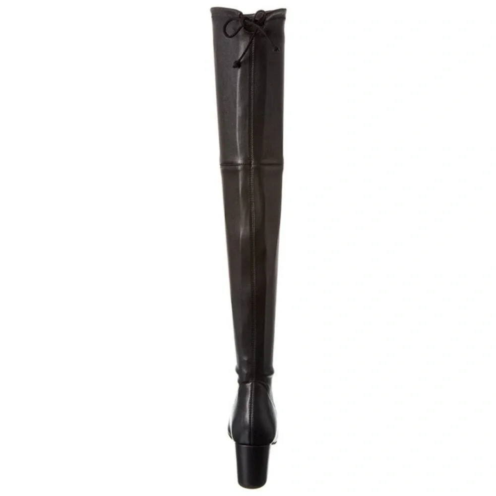 NIB Stuart Weitzman GENNA 60 CITY BOOT Over The Knee Block Heel Leather  Black